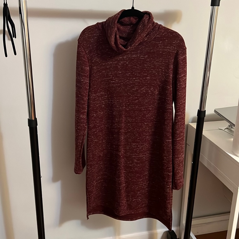 Maroon sweater dress